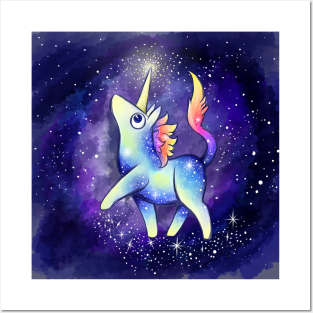 Space unicorn in the stars Posters and Art